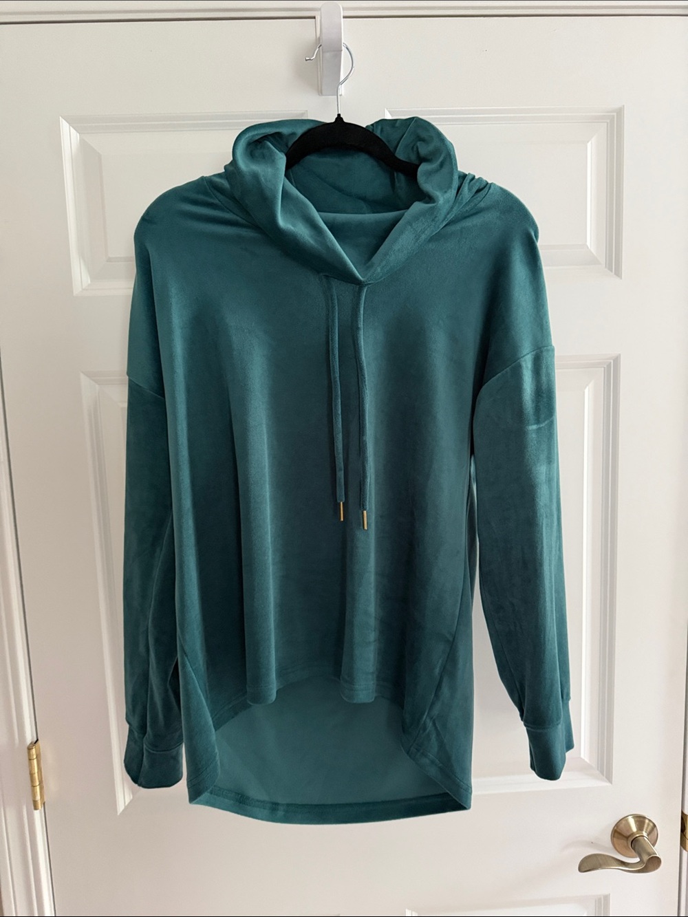 Nicole Miller Teal Velvet Hoodie